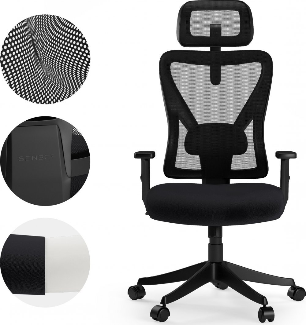[OUTLET] Karrige për zyrë SENSE7 Tone, e zezë