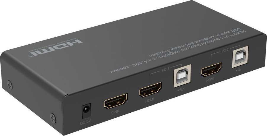 KVM switch Microconnect MC-HDMIKVM0201-4K, 2 porta HDMI, 4K 60Hz, i zi