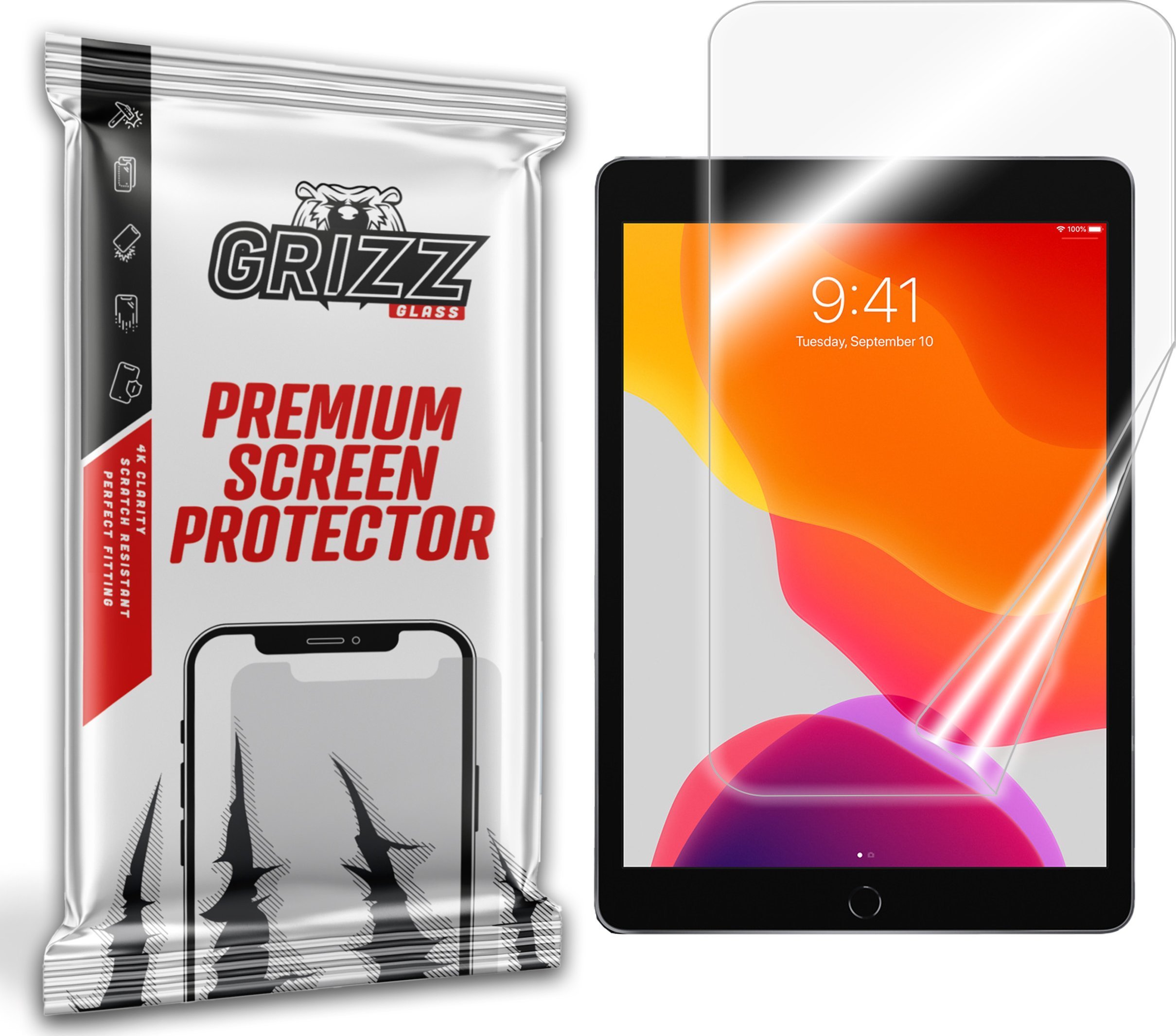 Foli mbrojtëse keramik GrizzGlass CeramicFilm, për Apple iPad 9.7 2017 2018, transparente