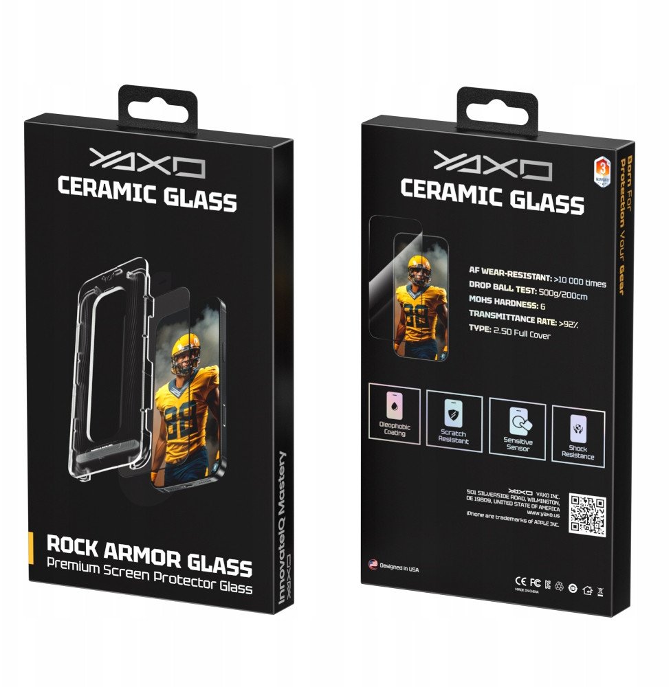 Xham mbrojtës YAXO Rock Armor Glass, për iPhone 17 Air, transparent