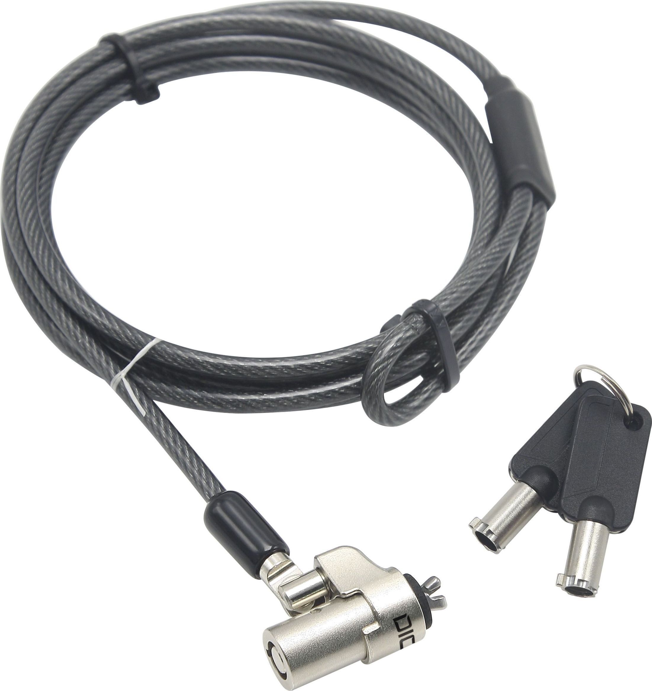 Кабел за безбедност Dicota D31540, 2m, за лаптоп и монитори, сребрен
