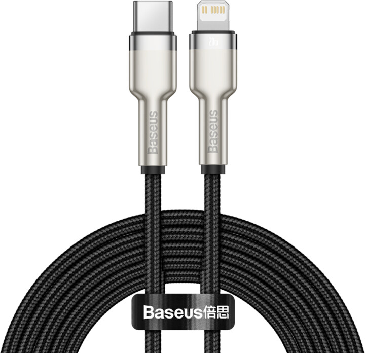 Kabllo BASEUS Cafule Series, USB-C - Lightning, M/M, 20W, 2m, e zezë