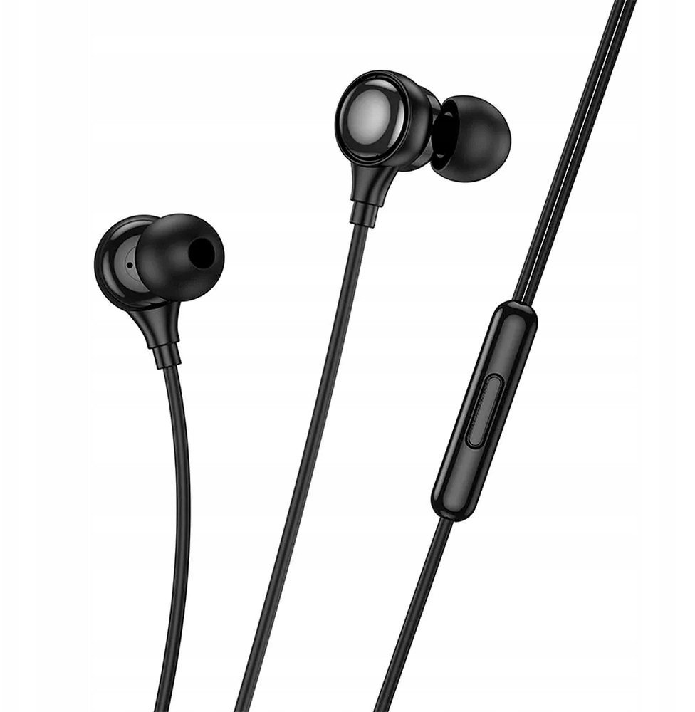 Жичани слушалки Hoco M116, 3.5 mm, со микрофон, црни