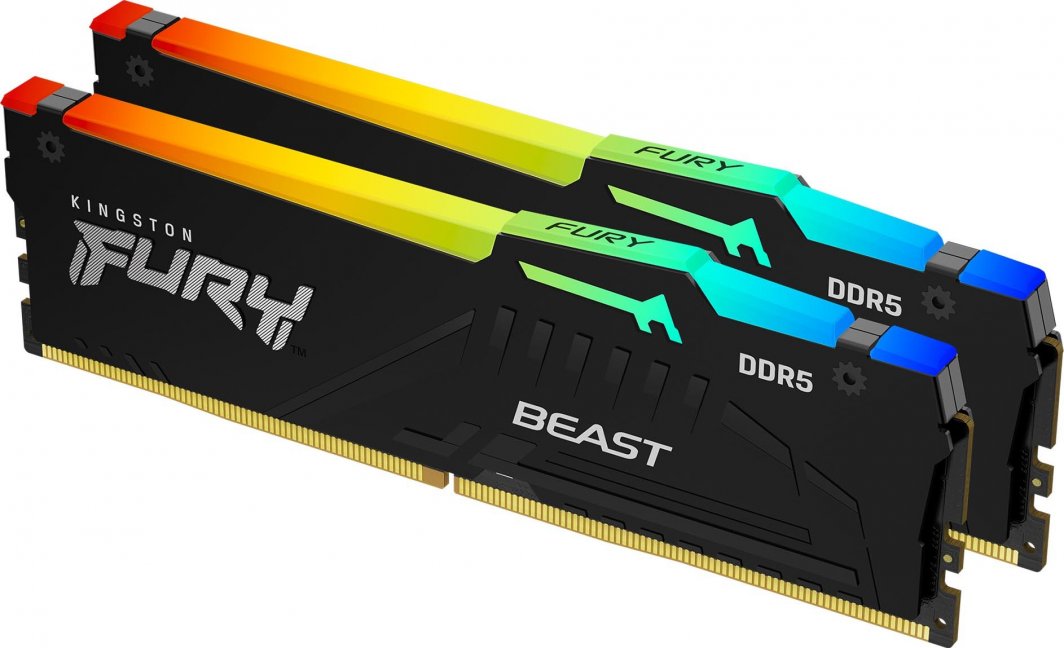 меморија  Kingston Fury Beast RGB, DDR5, 16 GB, 5200 MHz, CL36, KF552C36BBEAK2-16