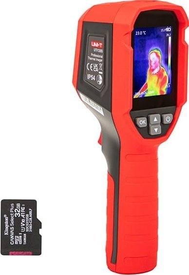 Рачна термална камера Uni-T UTi120S, екран 2.4", 32GB, црвена