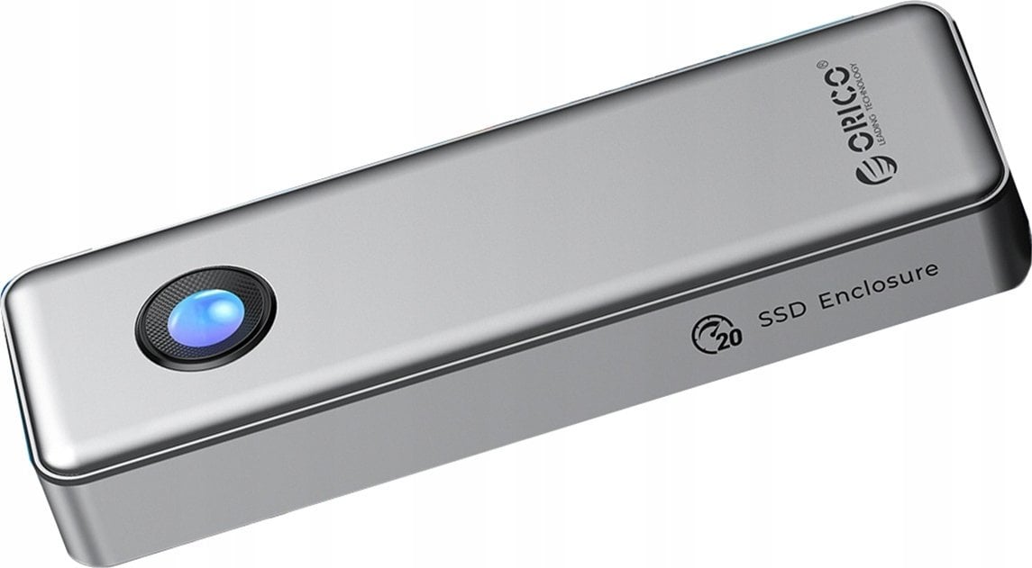 Kuti eksterni për SSD Orico OUM2-G20, M.2 NVMe, USB-C 3.2 20Gb/s, argjendtë