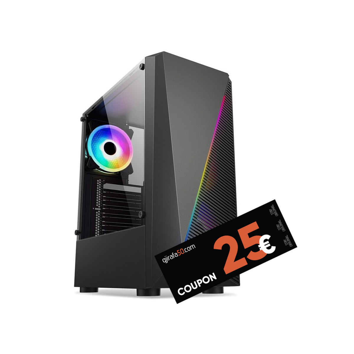 Kompjuter Gjirafa50 Birthday Edition 1, AMD Ryzen 5, 16GB RAM, 500GB SSD M.2, GIGABYTE RTX 3060 WINDFORCE OC 12GB, e zezë