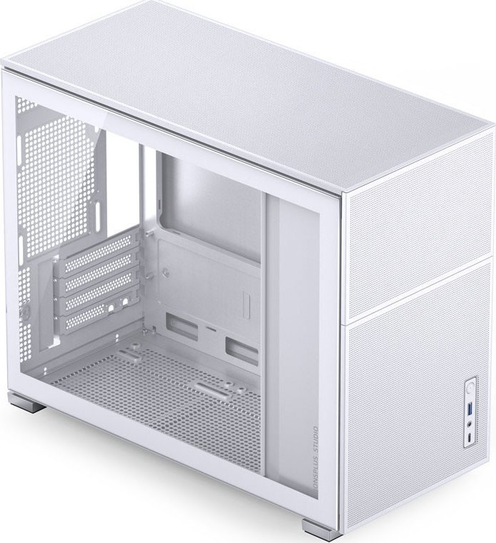Куќиште за компјутер Jonsbo D31 Mesh, Micro ATX, стаклен панел, бела