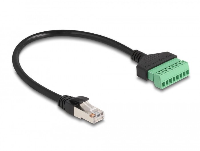 Kabllo rrjeti DeLOCK RJ45 Cat.6, adaptues në bllok terminal, 30 cm, 2 pjesë