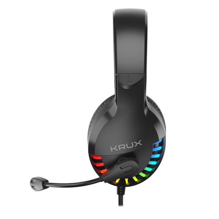 Kufje Krux Fizz RGB, me kabllo, të zeza