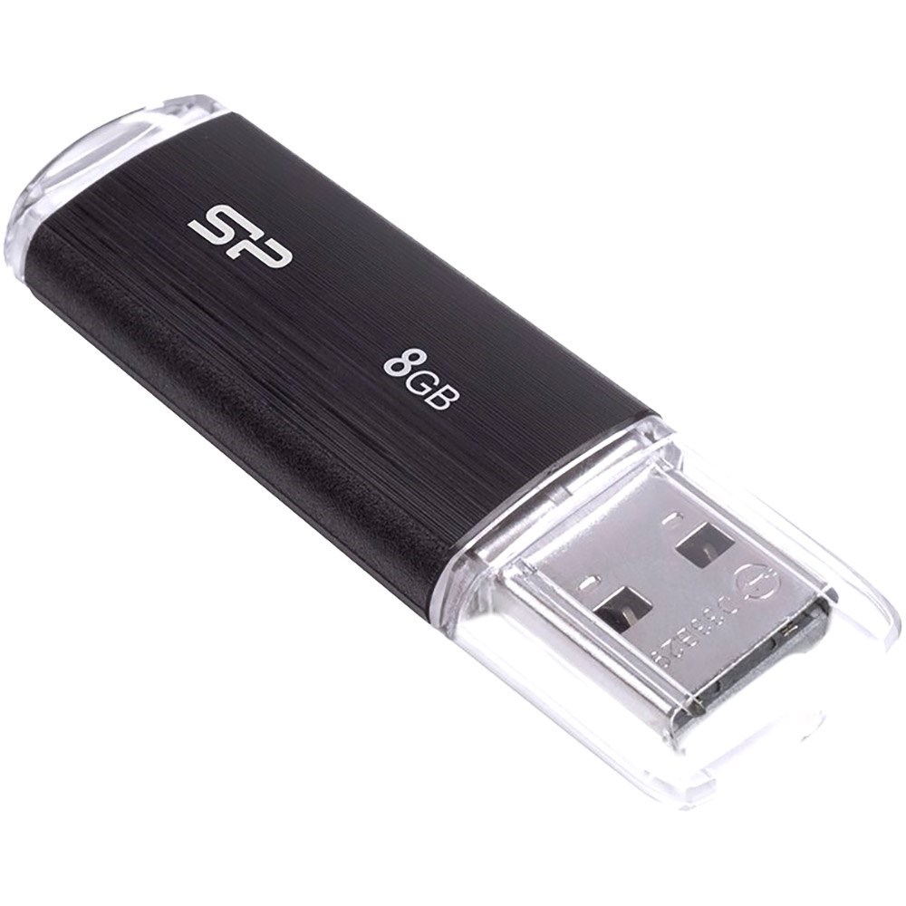 USB Flash Drive Silicon Power Ultima U02, 8GB, USB 2.0, e zezë