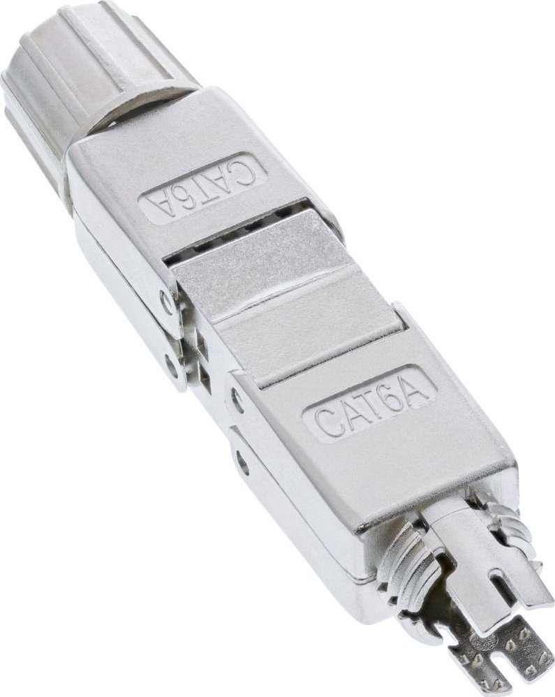 Konektor rrjeti InLine Cat.6A, i mbrojtur, instalim pa vegla, argjendtë