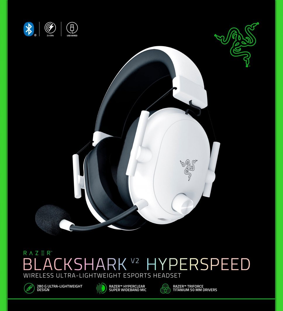 ​Kufje Razer BlackShark V2 HyperSpeed, të bardha