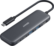Hub USB C Anker 332, 5 në 1, 5 Gbps, gri