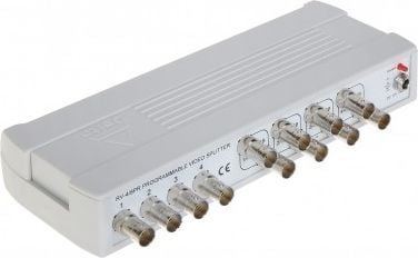 Ndarës video Delta VIDEO SPLITTER RV-4/8PR, 4 hyrje 8 dalje, për CCTV, i zi