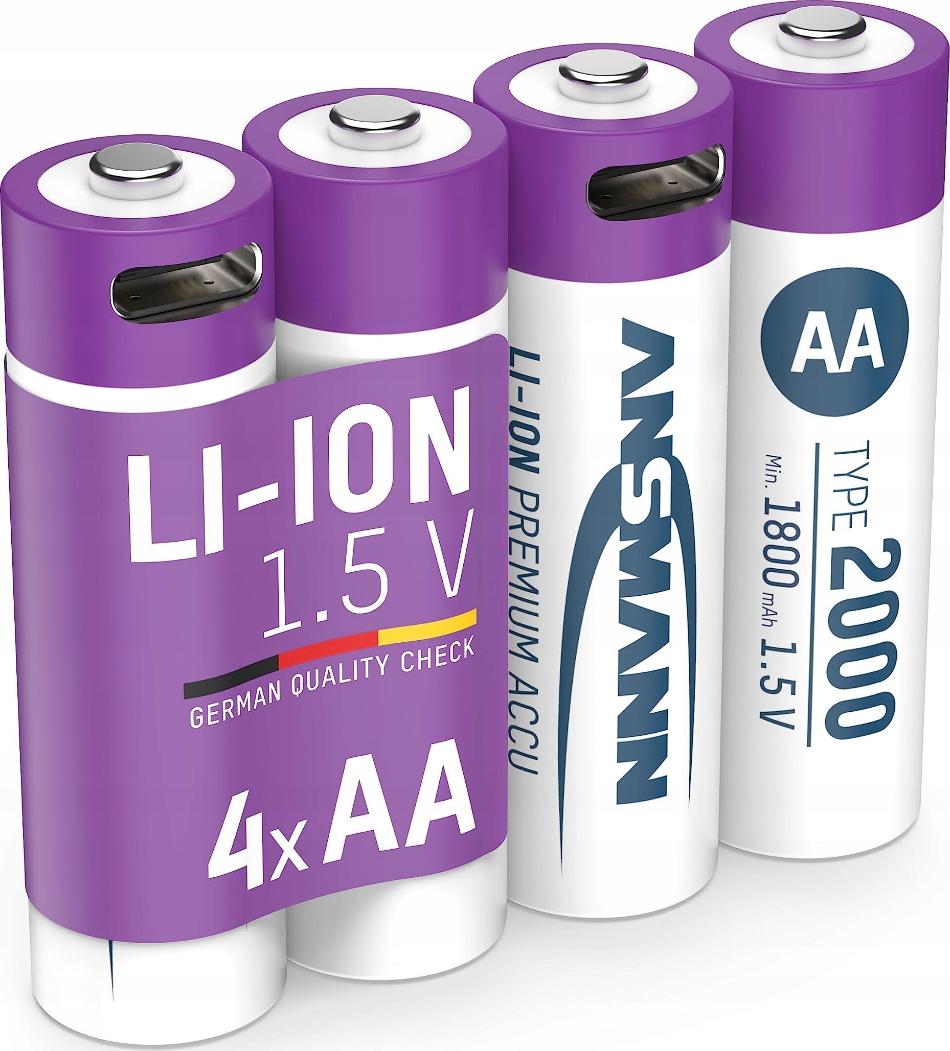 Bateri të karikueshme Ansmann 1312-0036 AA, Li-Ion, 2000mAh, set 4 copë