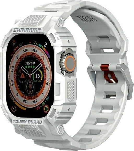 Rrip me kasë Skinarma Mecha 2 in 1 për Apple Watch 49mm, TPU, gri e çelët