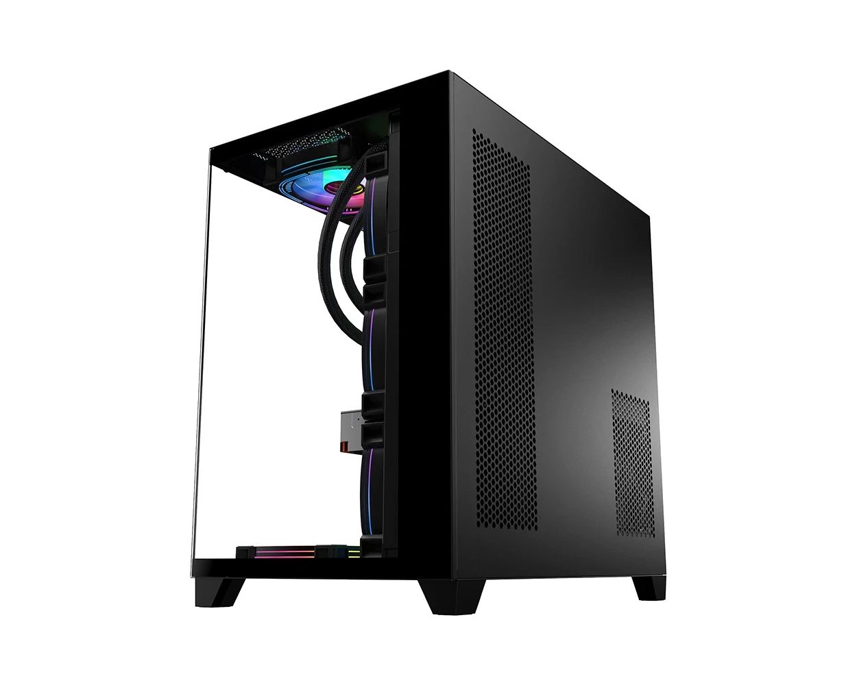 Kasa kompjuteri 1stPlayer MEGAVIEW MV8, ATX Middle Tower, xham i temperuar, e zezë