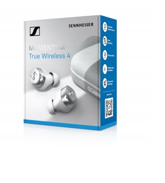 Kufje Sennheiser MOMENTUM True Wireless 4, 30 orë, të bardha