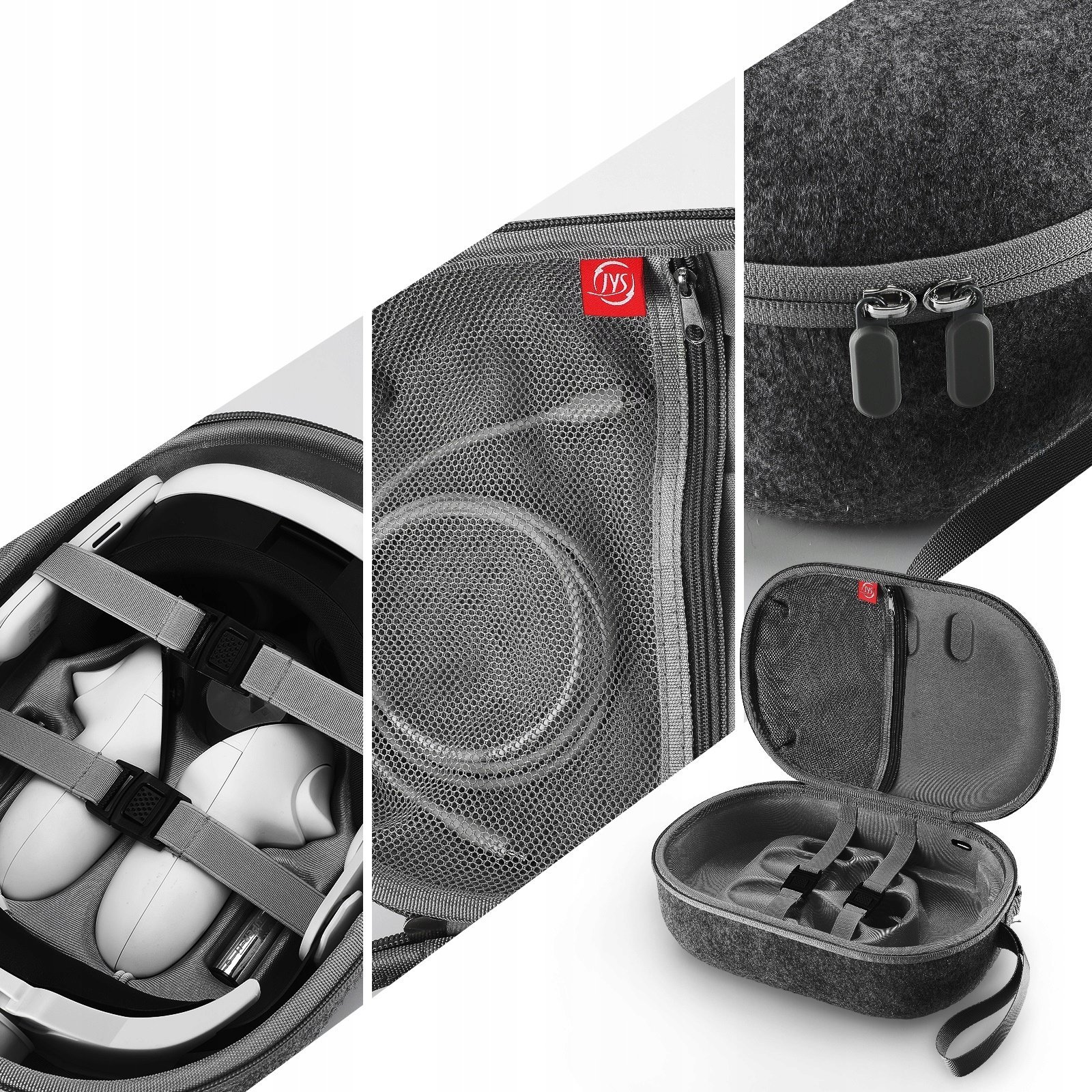 Çantë mbrojtëse JYS-MQ018 për Oculus Meta Quest 3, strukturë e fortë, me rrip shpatulle, gri