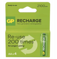 Полначливи батерии ГП Ричарџабл 2100 АА ХР6, НиМХ, 2100 mAh, сет 4 парчиња