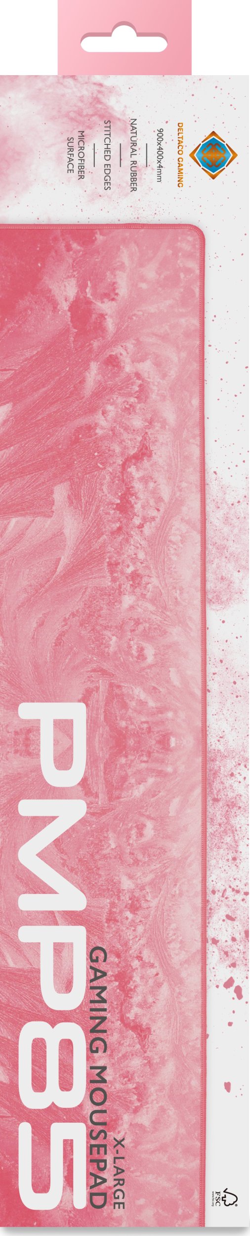 Mouse pad Deltaco Gaming PMP85, 900x400mm, mikrofibër, rozë korale