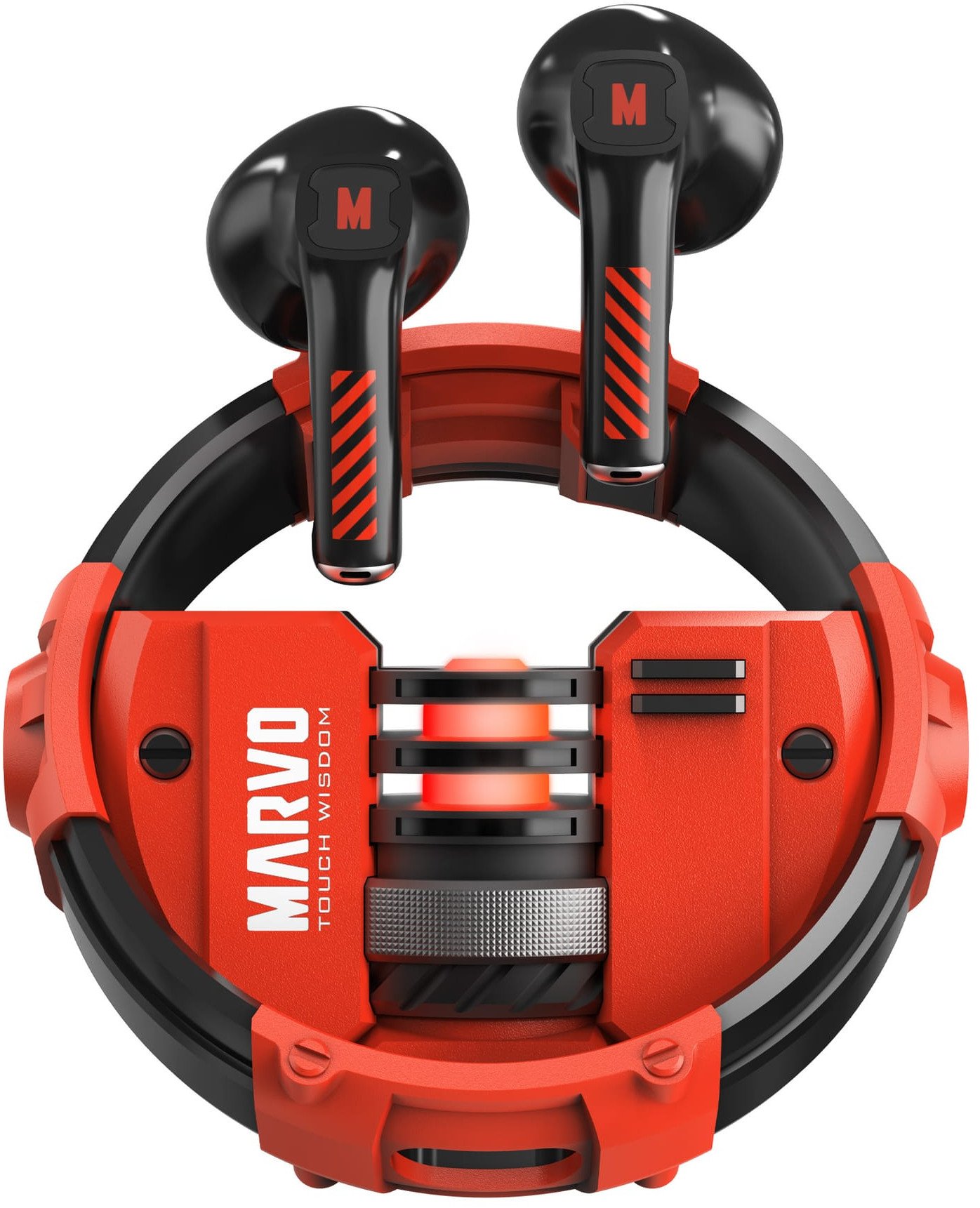 Kул слушалки TWS Marvo QUAZ, Bluetooth 5.3, метална кутија со USB C, црни