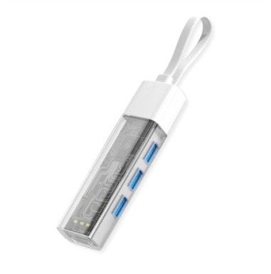 Docking station dhe USB hub Roline 14.02.5062, USB C 4 porta, USB 3.2 Gen 1, i bardhë