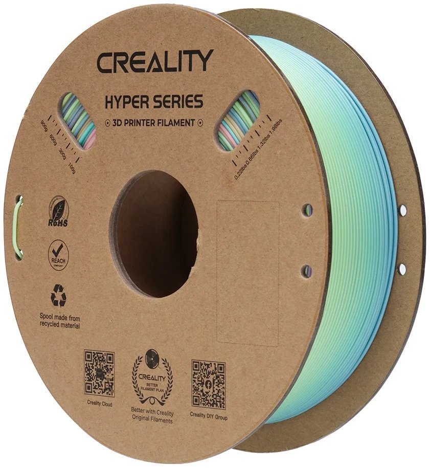 Филамент 3D Creality Hyper PLA Rainbow, 1.75mm, 1kg, многубоен