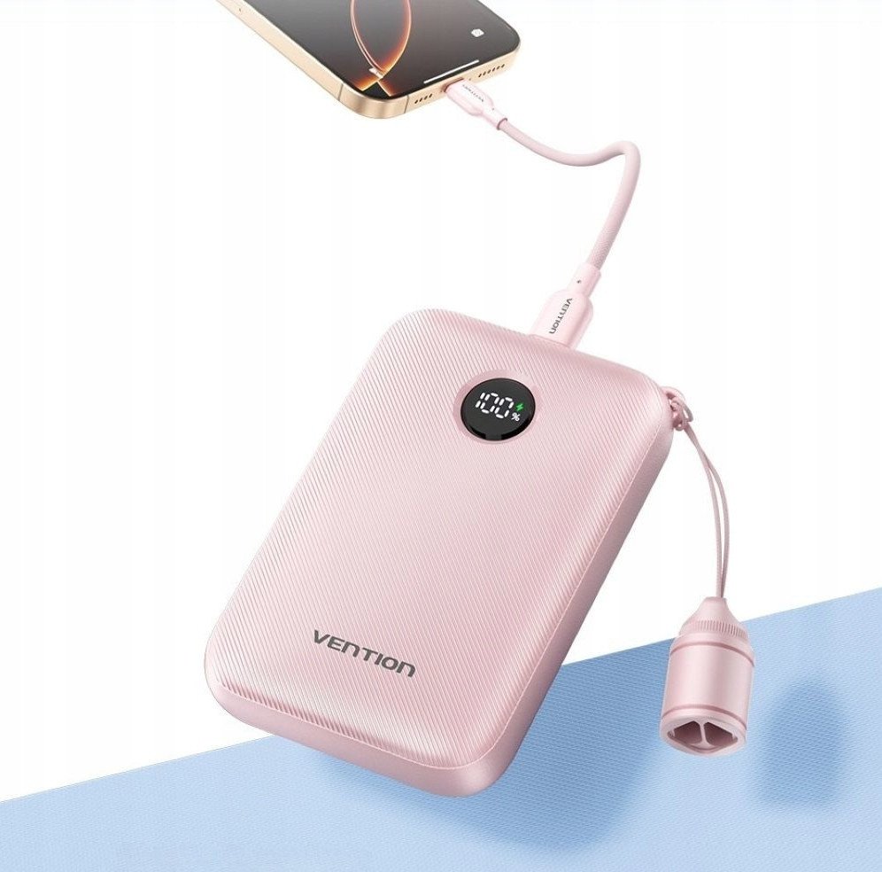 Powerbank Vention FKAP0 C, 10000mAh, 22.5W, rozë
