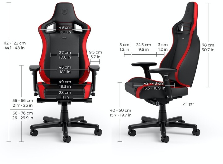 Столица noblechairs EPIC Compact, црна / црвена