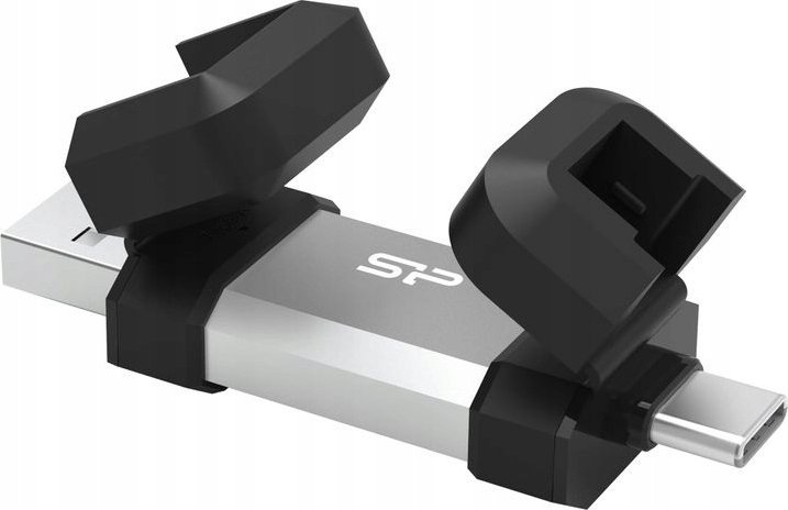 USB Силикон Паур Мобиле C51, 64GB, USB 3.2, сребрена