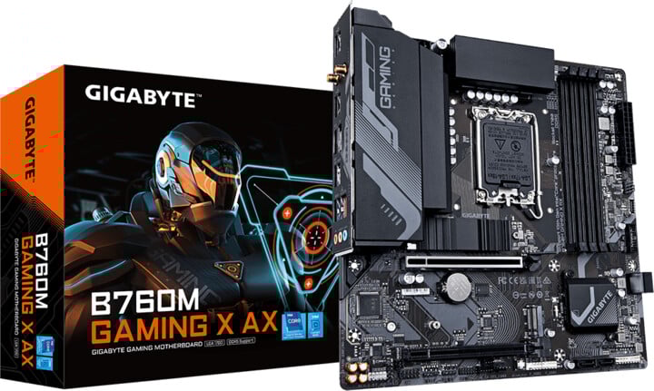 Pllakë amë GIGABYTE LGA1700 B760M GAMING X AX DDR4 Intel B760 4xDDR4 1xDP 1xHDMI WI-FI mATX