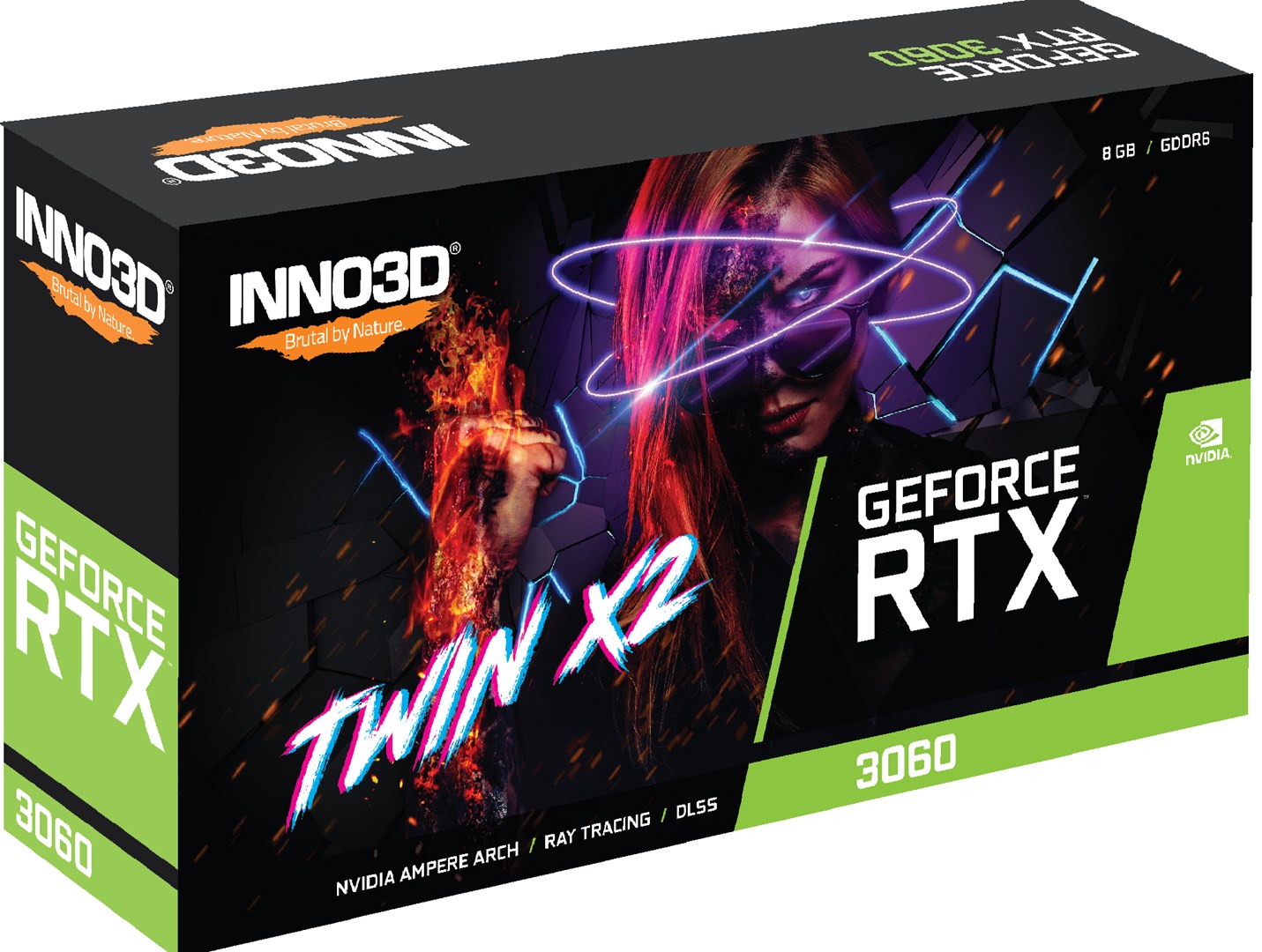 Kartelë grafike Inno3D GeForce RTX 3060 TWIN X2, 8GB GDDR6, PCIe 4.0, e zezë