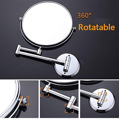 Pasqyrë muri FCS, 3X zmadhim, 8", dyanshe, Brushed nikel