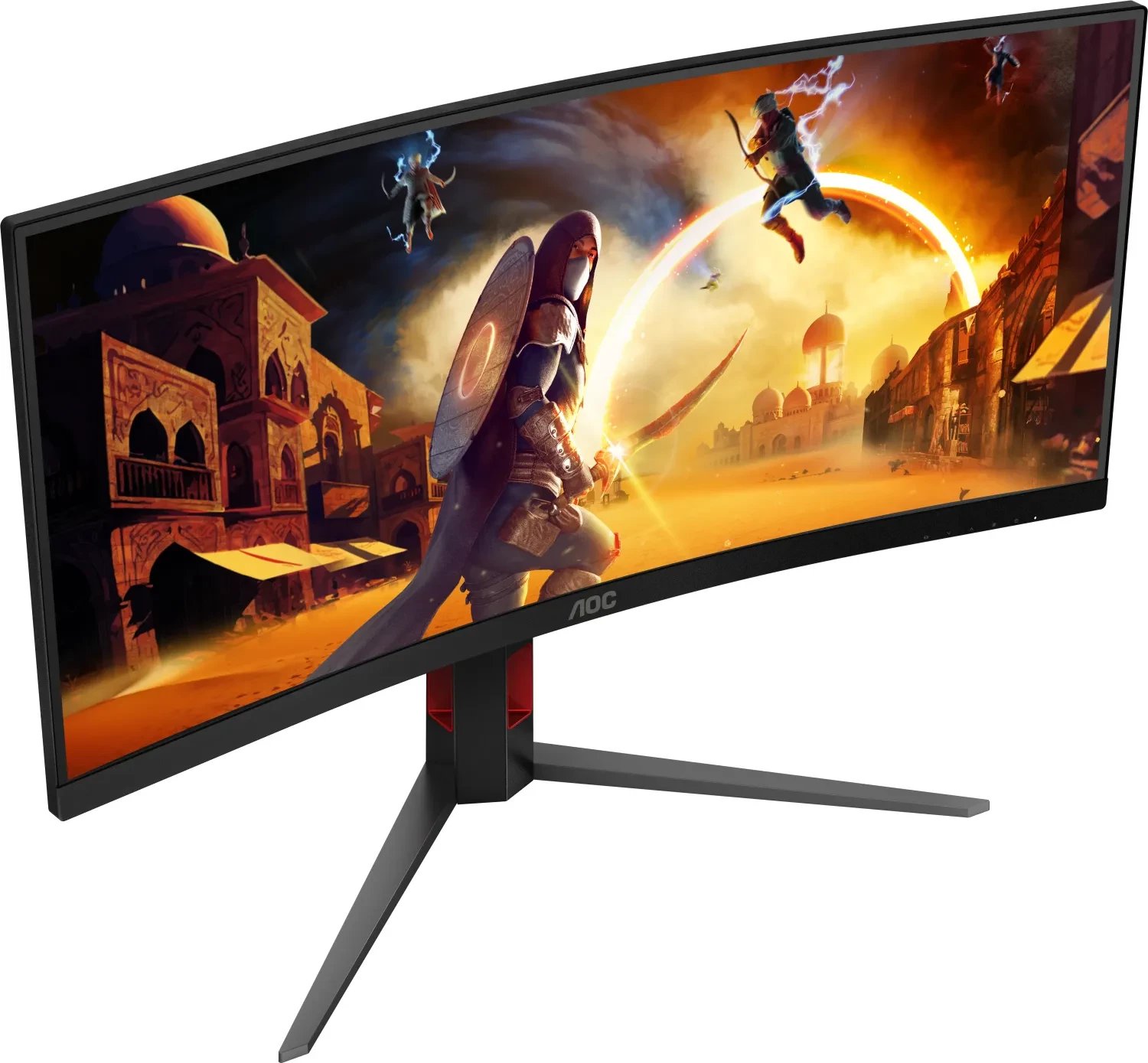 Гејминг монитор AOC CU34G4, 34\", Wide Quad HD, закривен, црн