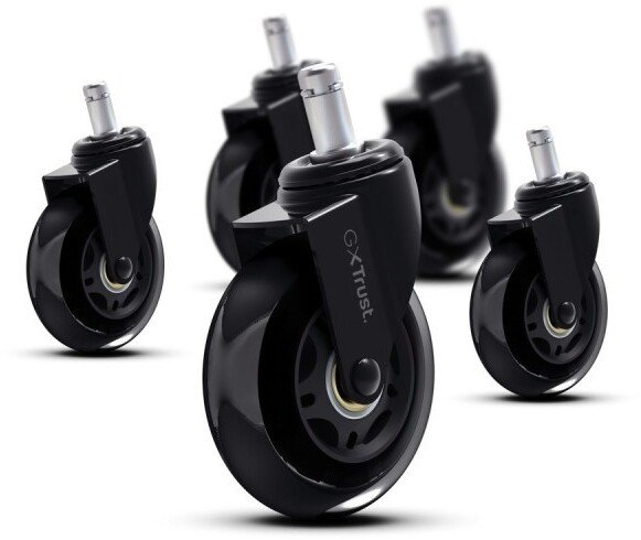 Тркала за гејминг столица Труст GXT 702, сет 5 парчиња, дијаметар 75 mm, со гел