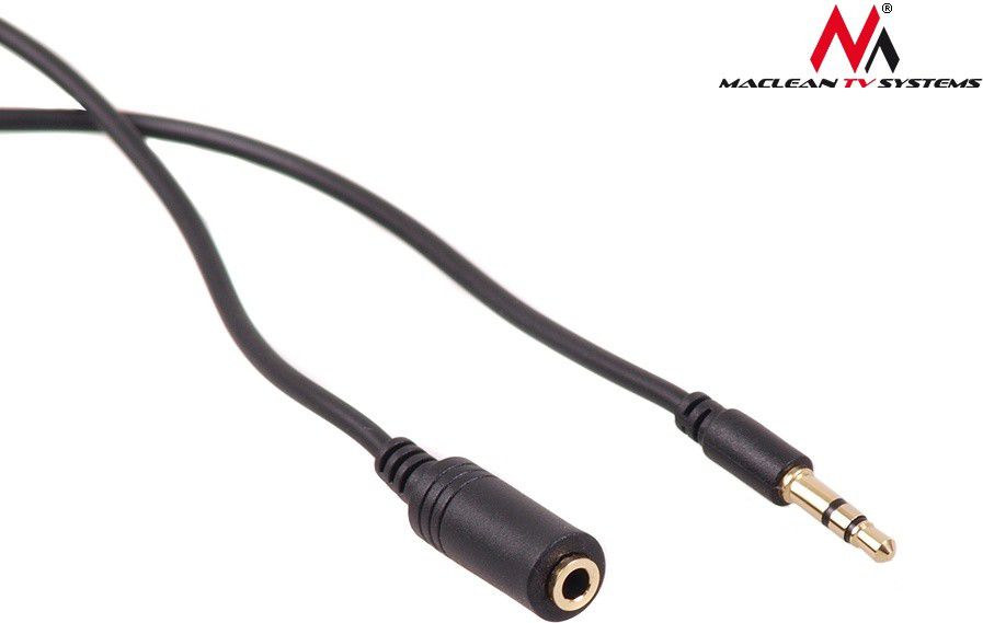 Kabllo Maclean Jack 3.5mm - Jack 3.5mm, 2m, e zezë