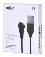Kabllo karikimi magnetik SHOKZ OpenComm, USB, e zezë