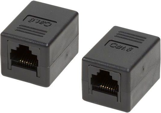 Konektor LogiLink, RJ45 - RJ45 femër/femër, cat.6 UTP, i zi