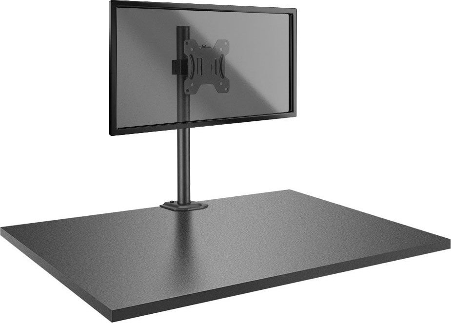 Mbajtës monitori Lindy Single Display Short Bracket, 17"-28", me kllapë tavoline, i zi
