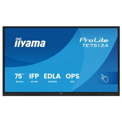 Ekran interaktiv Iiyama TE7513A-B1AG, 75", 4K Ultra HD, i zi