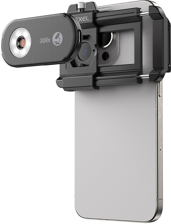 Lentë mikroskopike për telefon Apexel APL-MS300, 300x, LED me filtër CPL, e zezë