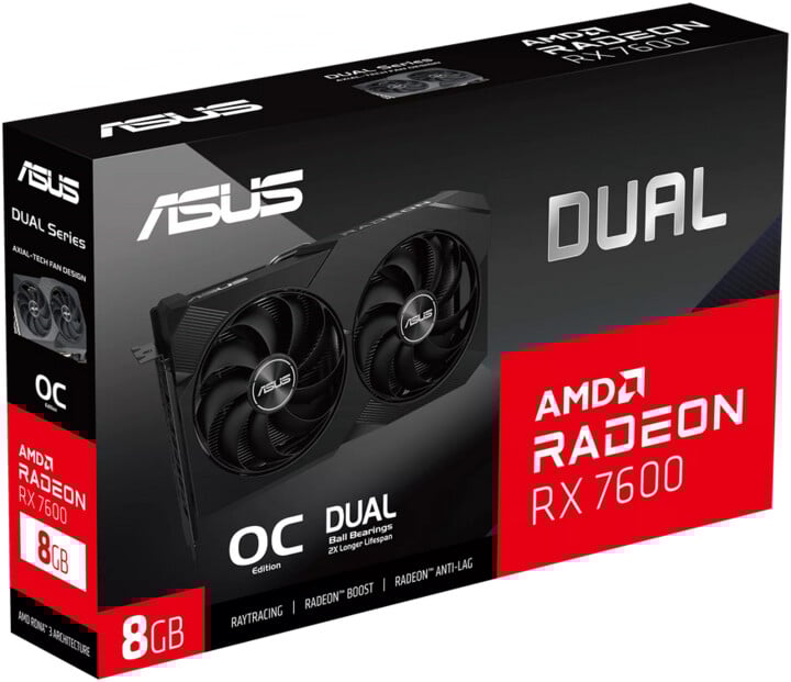 Kartelë grafike ASUS Dual Radeon RX 7600 V2 OC Edition, 8GB GDDR6