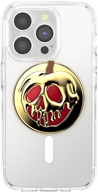 Mbajtëse telefoni PopSockets Disney PopGrip MagSafe Enamel Poison Apple, magnetike, e bardhë e gjelbër