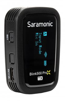 Transmetues mikrofoni pa tel Saramonic Blink 500 ProX TX, 8GB, regjistrim i brendshëm, i zi