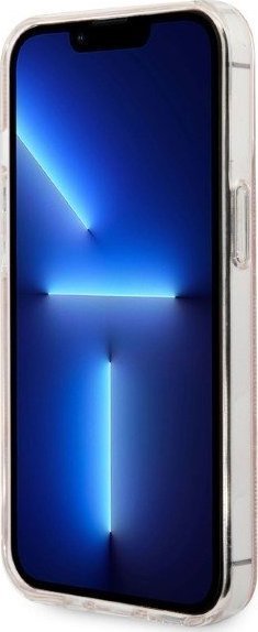 Сет полнач со футрола Гес GUBPP13XH4EACSP за Ајфон 13 Про Макс, МагСејф, колекција 4G Принт, розова