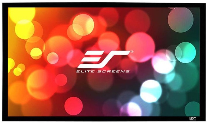 Ekrani ELITE Screens i fiksuar në kornizën Cinema Scope 138"