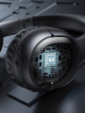 Kufje wireless Usams Yun Series, Bluetooth 5.3, over ear, bezhë