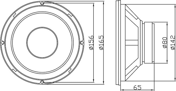 Вуфер за автомобил Blow B-165, 6.5", 100W, 8 Ohm